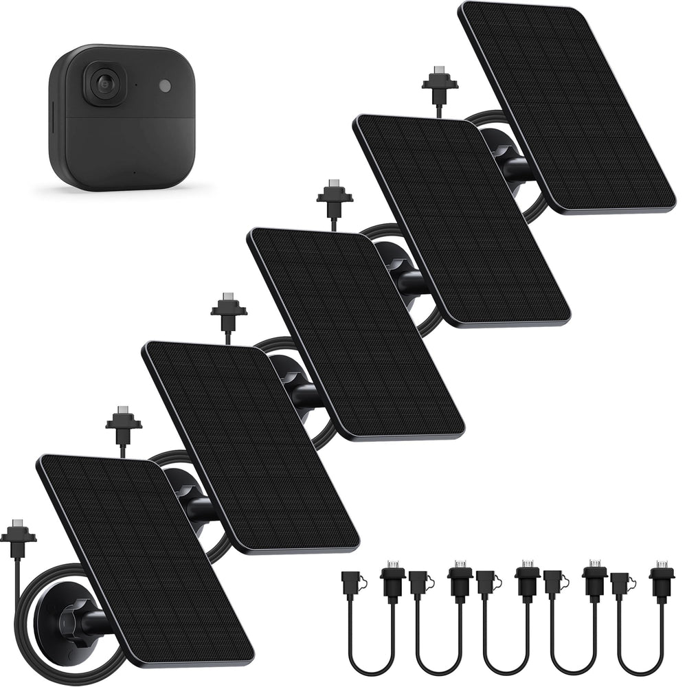 Rhorawill front view of five solar panels showing compact kit and quick install benefit