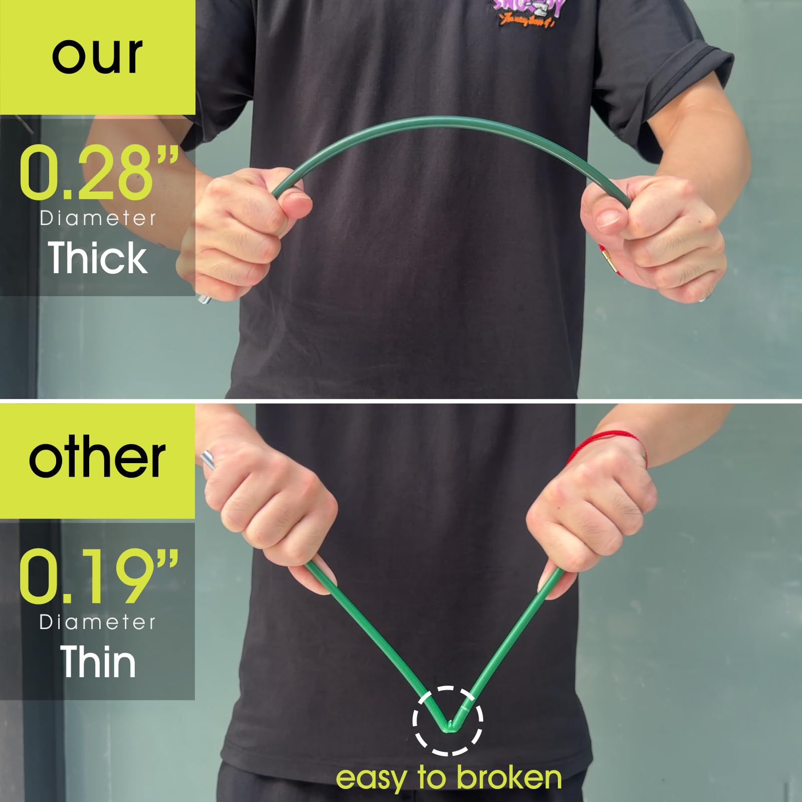 RIFNY fiberglass rod close-up demonstrating flexibility and durability