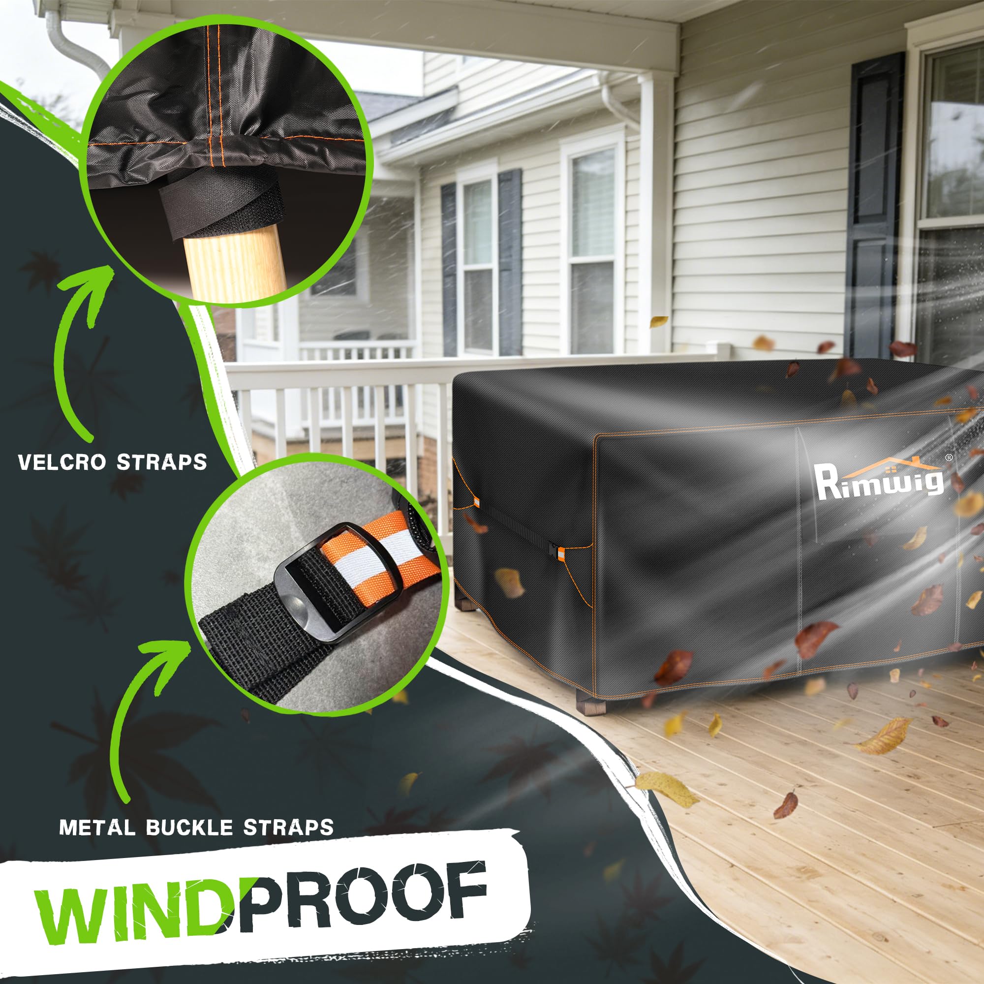 Rimwig folded cover in storage bag enables compact offseason storage
