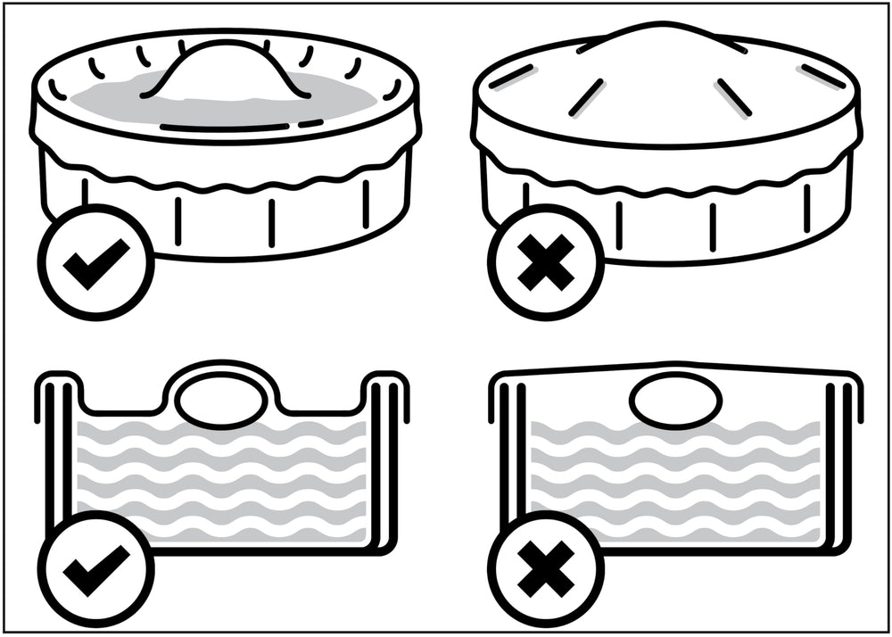 Robelle installation over deck with water weights showing stable anchoring