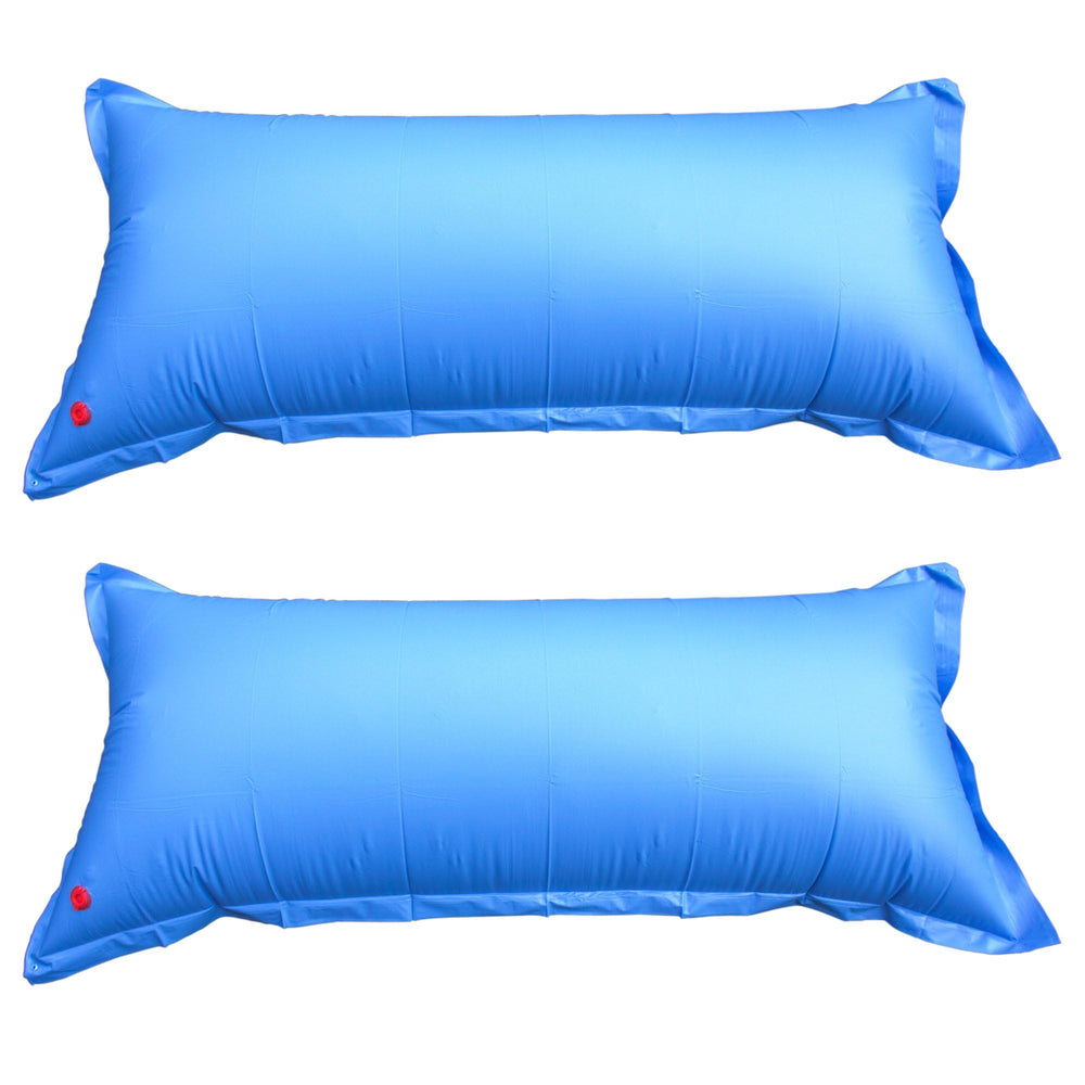 Robelle front view of two 4x8 pool pillows protecting pool cover and walls