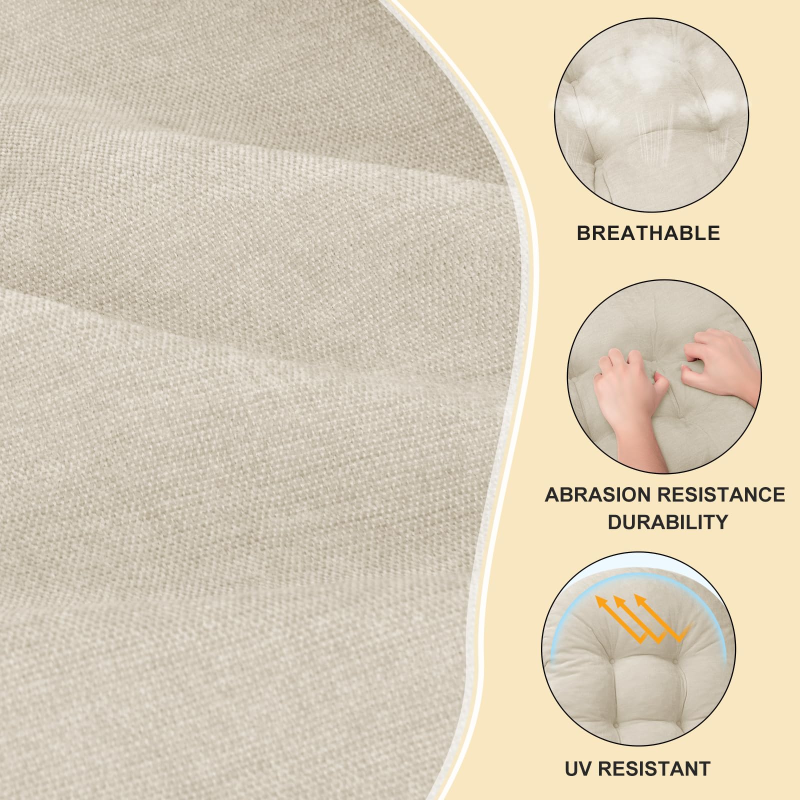 ROFIEJOX close-up of chenille texture highlighting soft breathable surface benefit