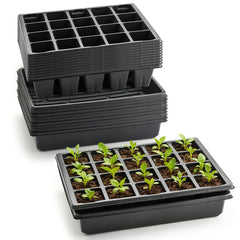 RooTrimmer front view showing ten plug and ten flat trays, organized for fast setup