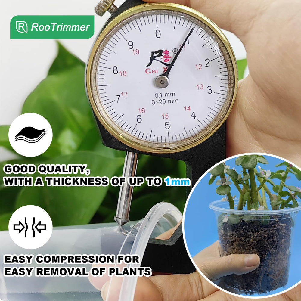 RooTrimmer clear pot with visible roots to aid timely transplanting