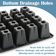 RooTrimmer plug tray with healthy seedlings, demonstrating consistent growth and spacing