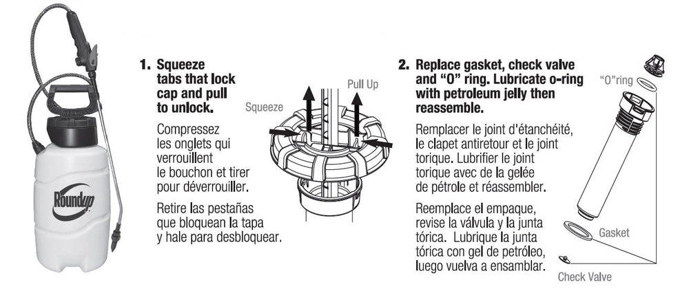 Roundup installation step demonstration helping fast, tool-minimal repair