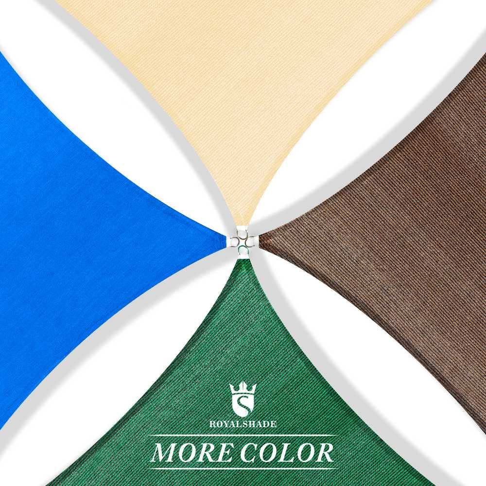 Royal Shade label showing UV stabilizer tag and long-lasting fabric protection