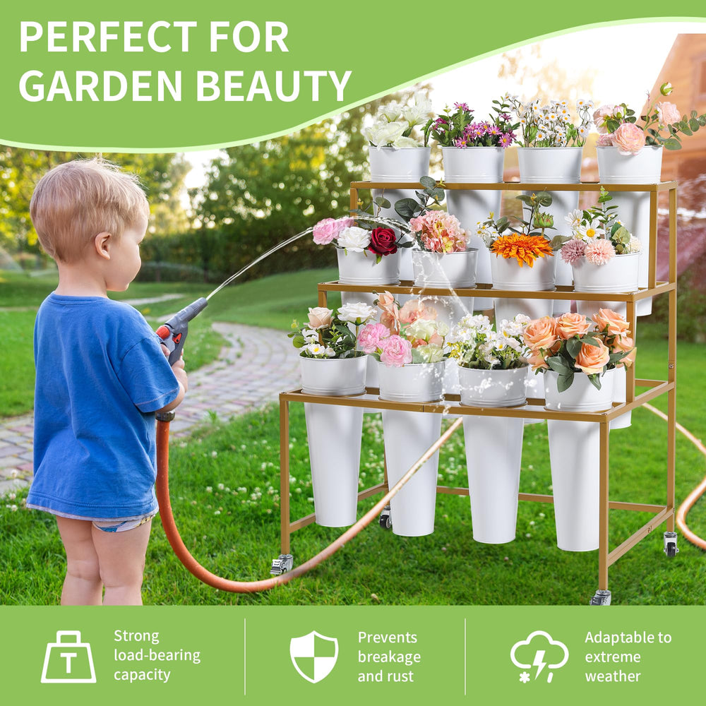 Ruifabo cart in market use displaying flowers and organizing inventory