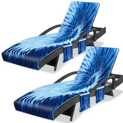 Ruikyhom front view of both blue grey tie-dye covers showing full length and pattern, bright visual appeal