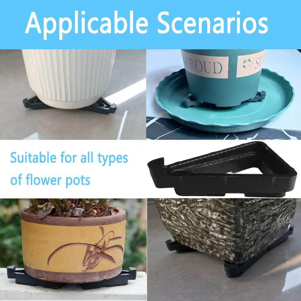 Ruinuonice pot feet placed under a planter showing improved drainage and airflow benefits
