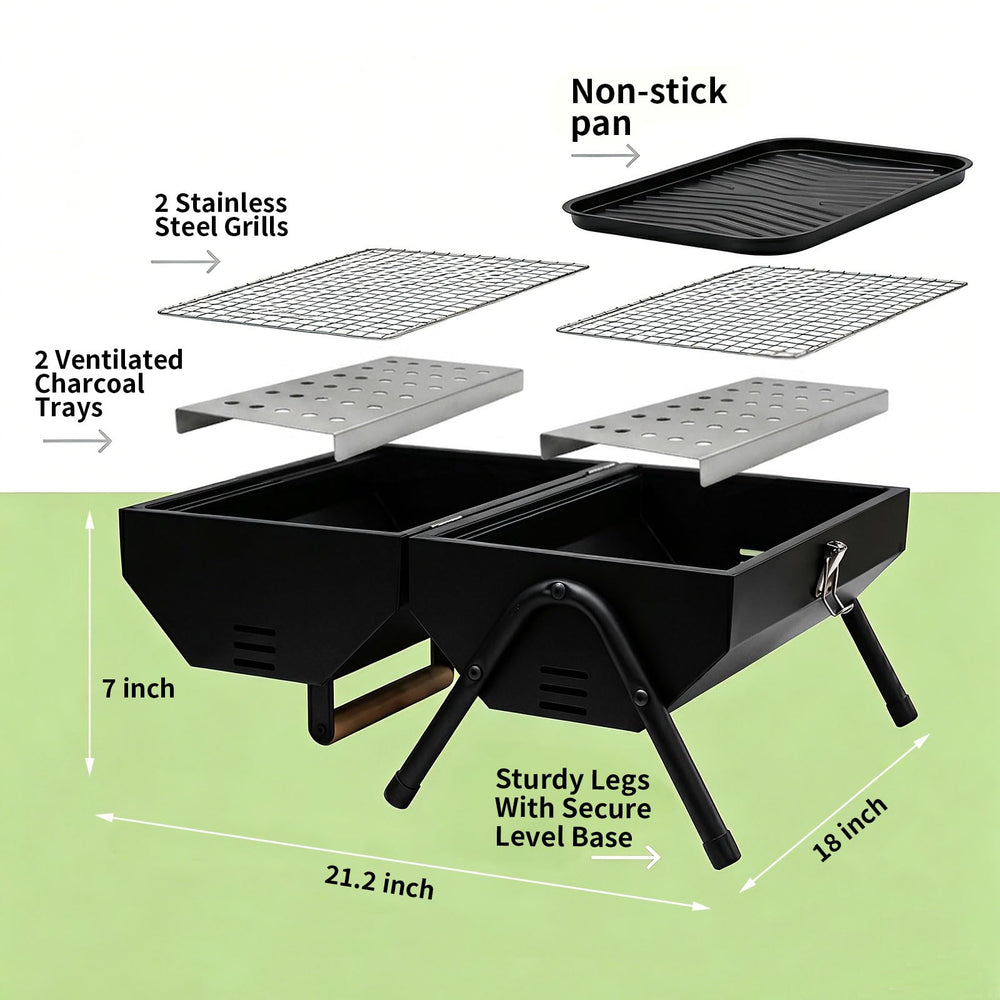 Run Jee dual-sided grill and griddle cooking different foods for versatile grilling
