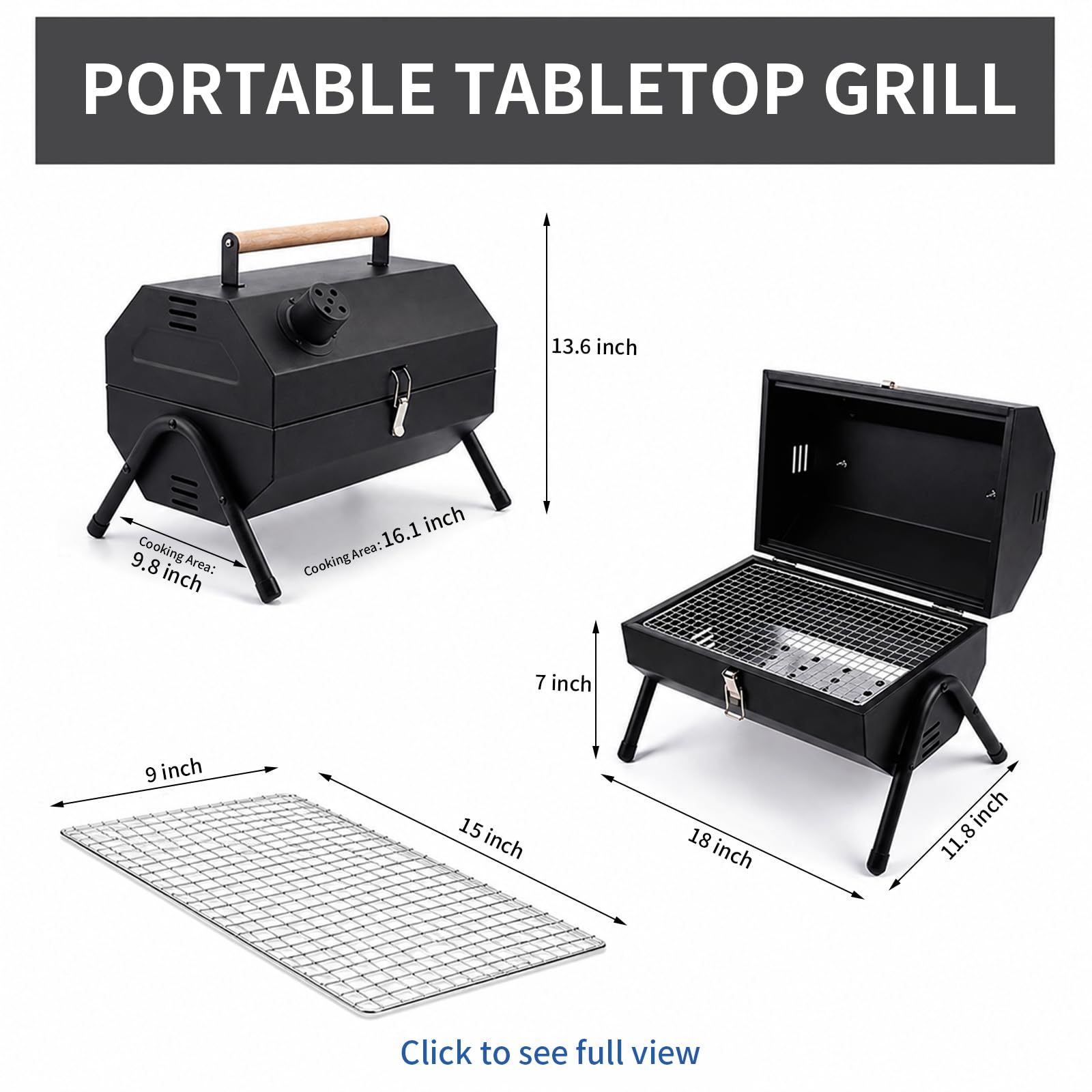 Run Jee folded compact grill size demonstrating slim storage and easy transport