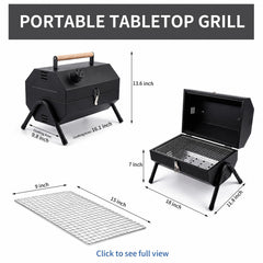 Run Jee folded compact grill size demonstrating slim storage and easy transport