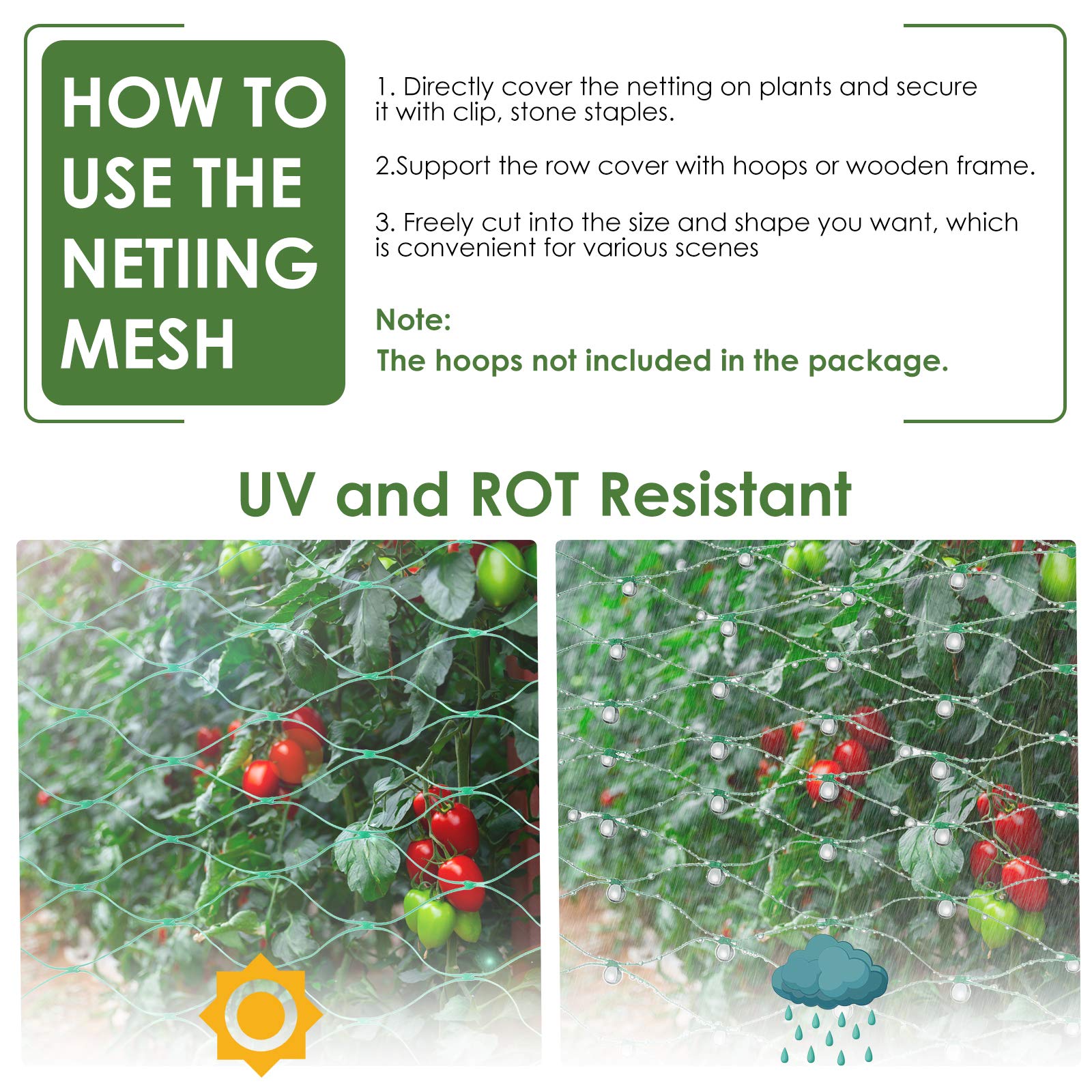 Ruolan neatly folded stored netting demonstrating reusable seasonal storage