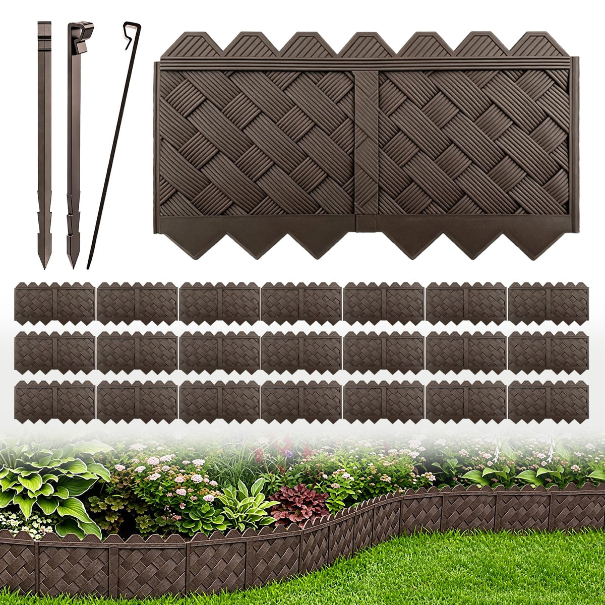 Ruppence front pack display showing 20 pieces and stakes for quick install