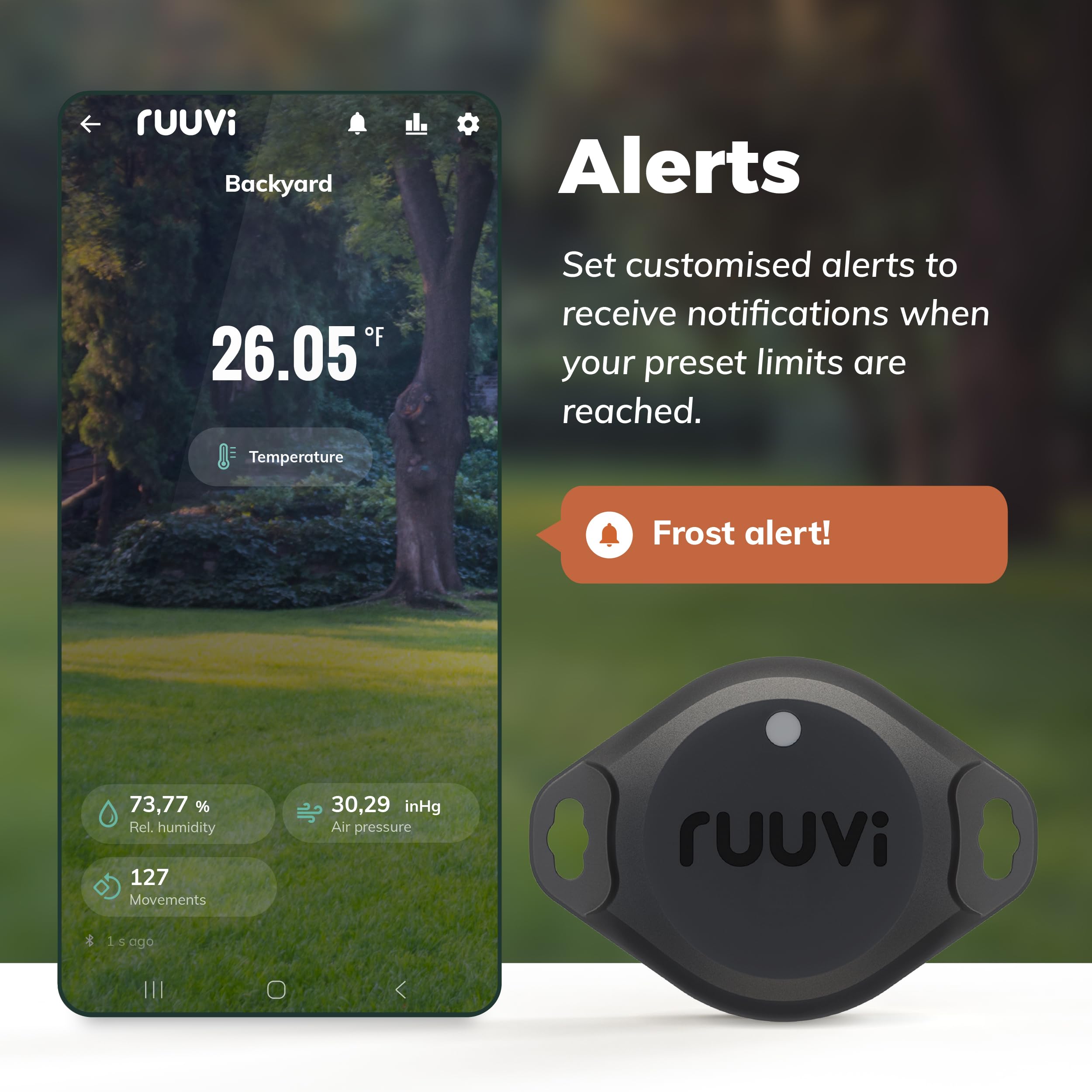 Close-up of RuuviTag Pro sensor ports highlighting precise measurement capability