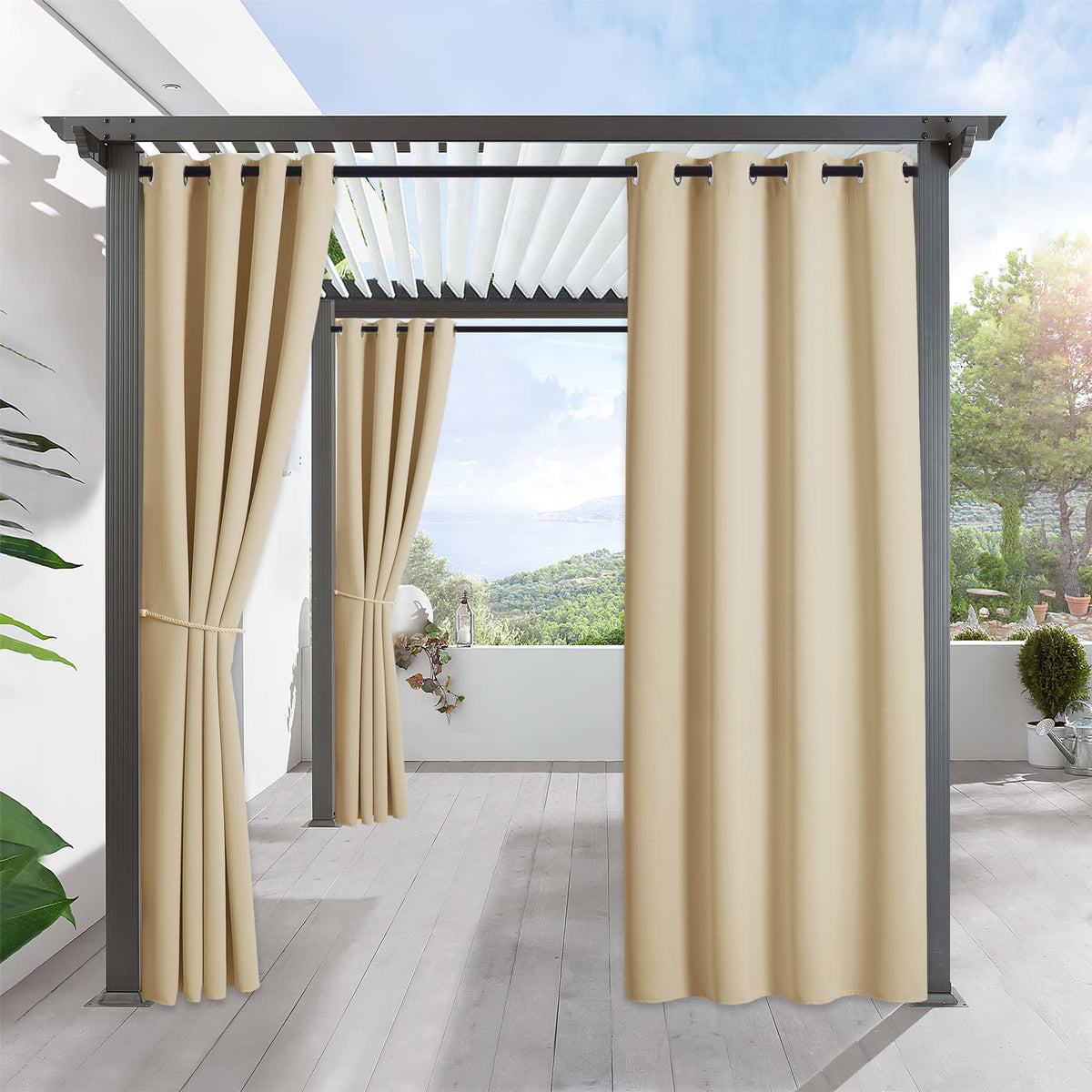 RYB HOME front panel displayed on patio providing instant privacy