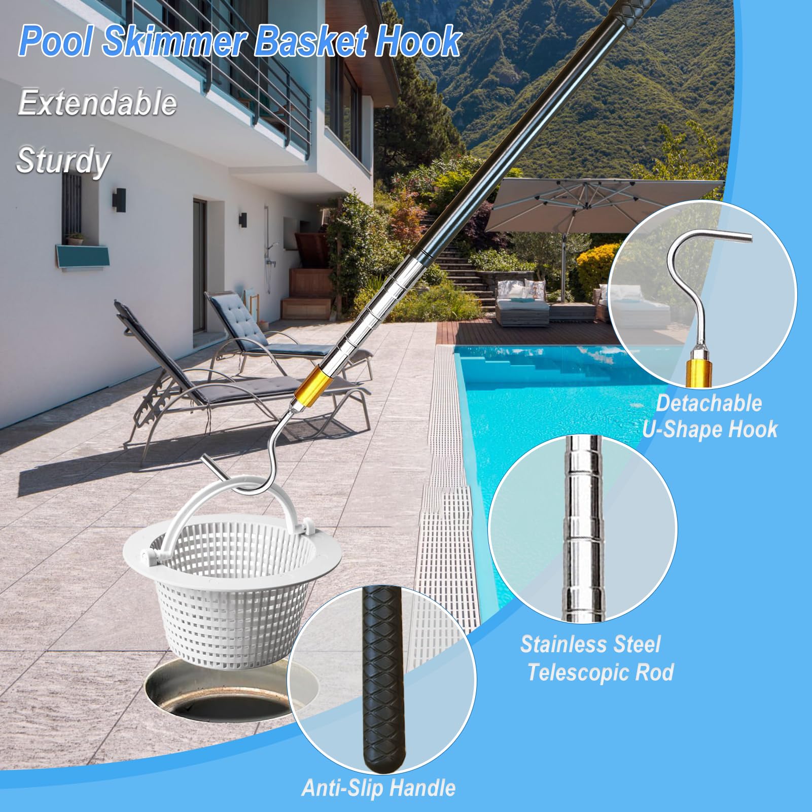 Sadoia collapsed pole beside towel showing compact storage benefit