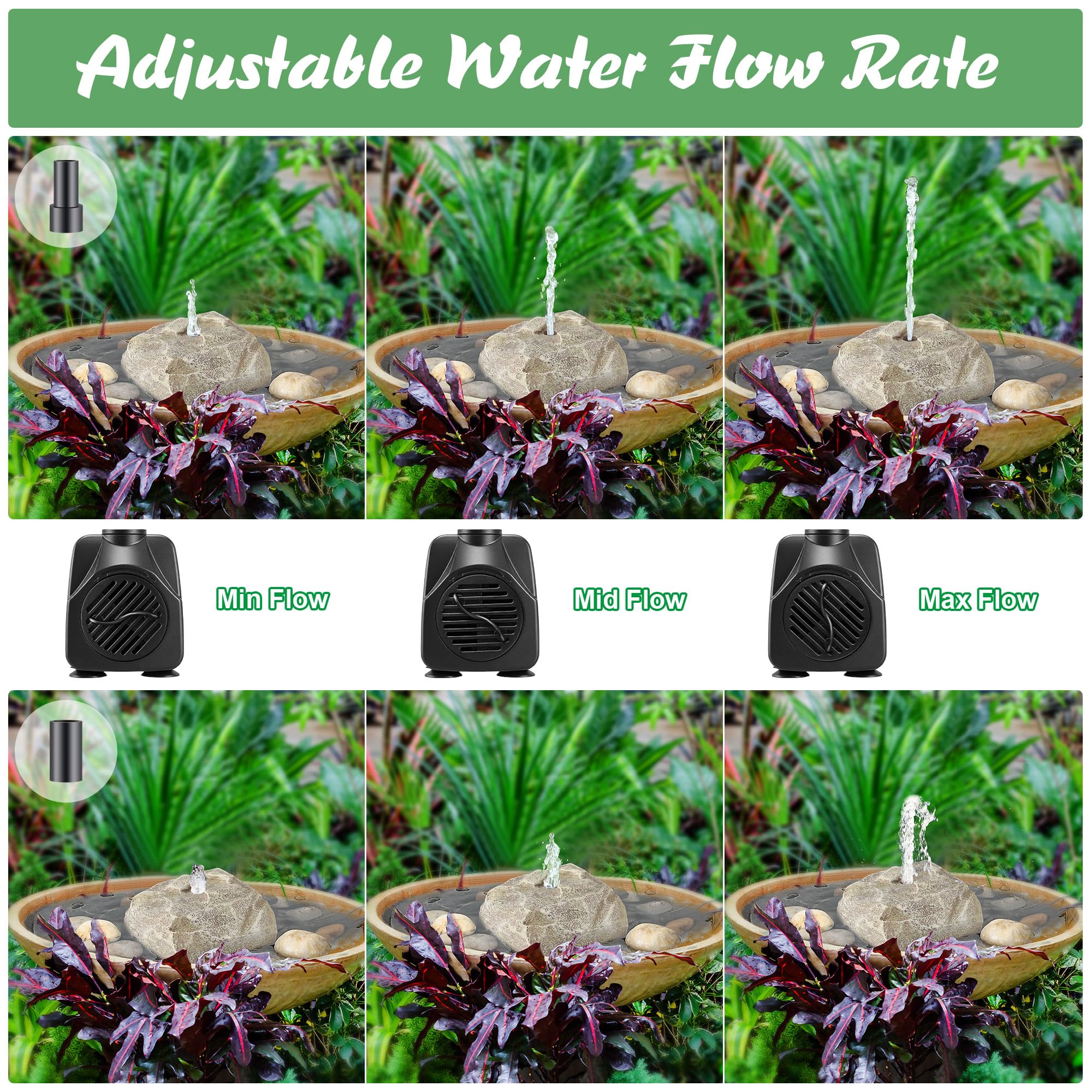 Saillong fountain placed in birdbath showing correct scale and improved bird visits