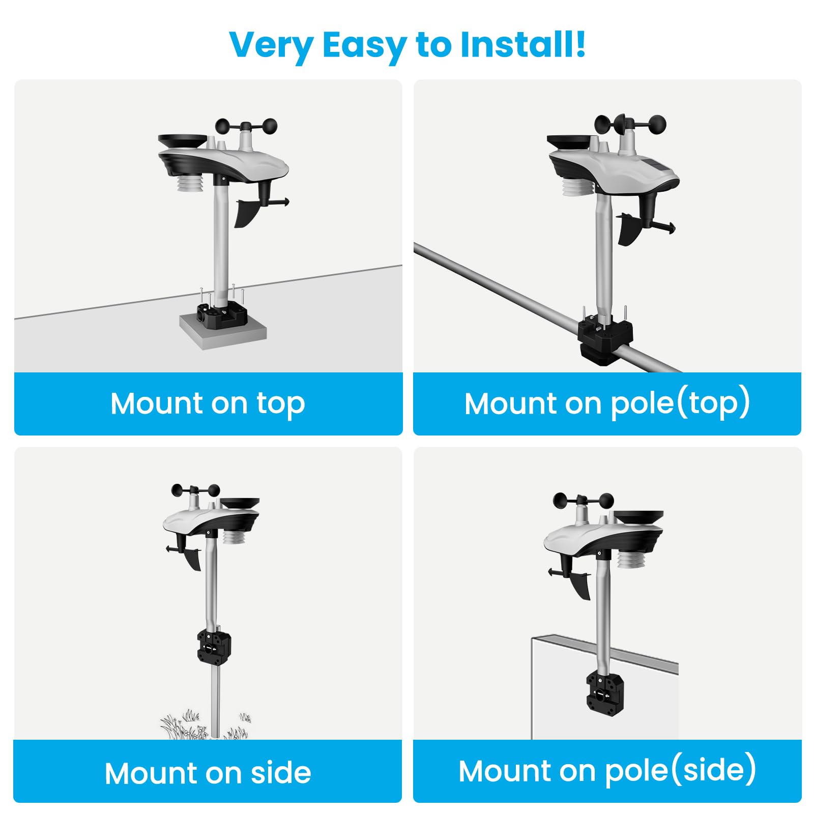 sainlogic outdoor sensor mounted on bracket offering secure placement and stable signal
