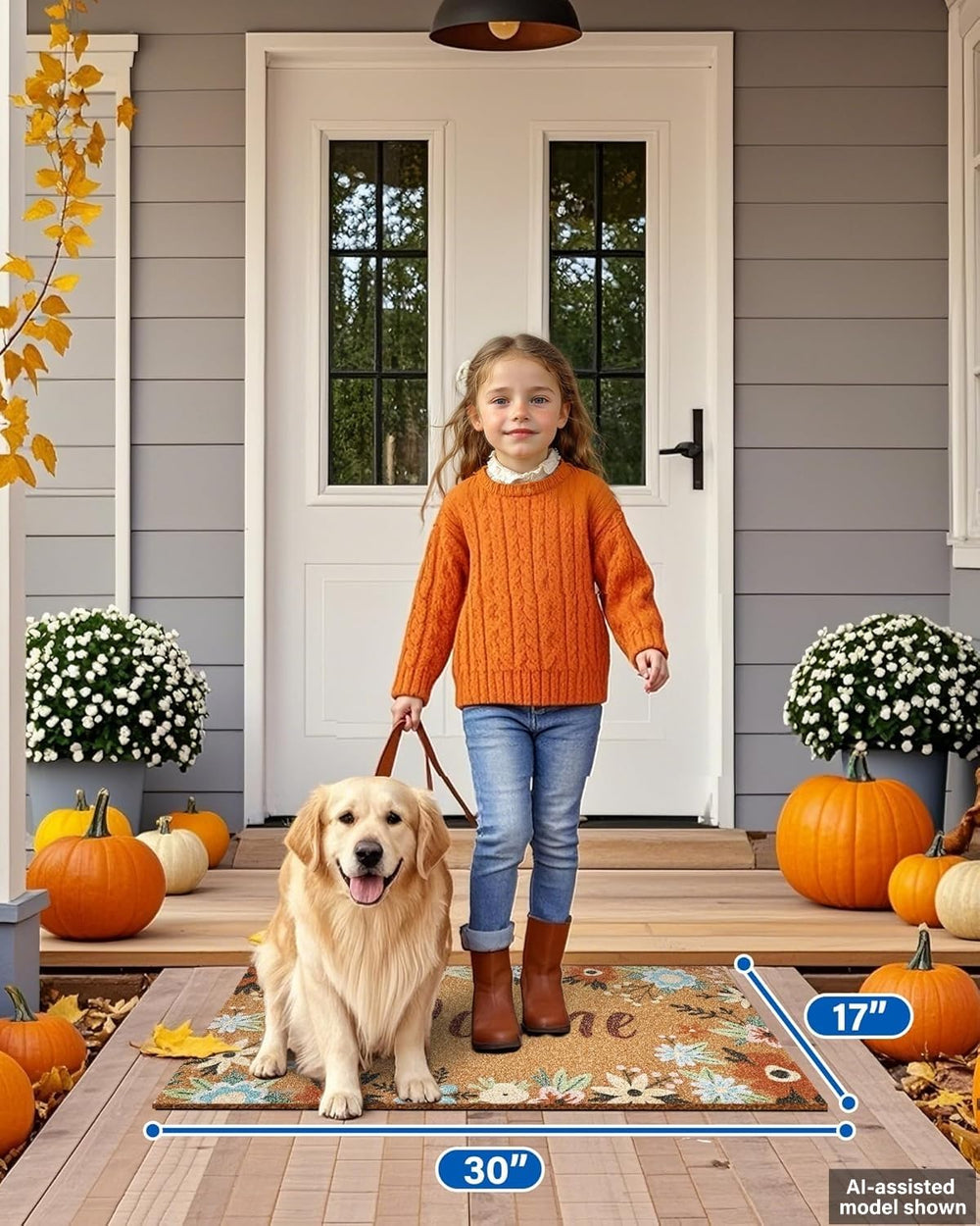 SAKSUN styled on porch with seasonal decor adding festive protection