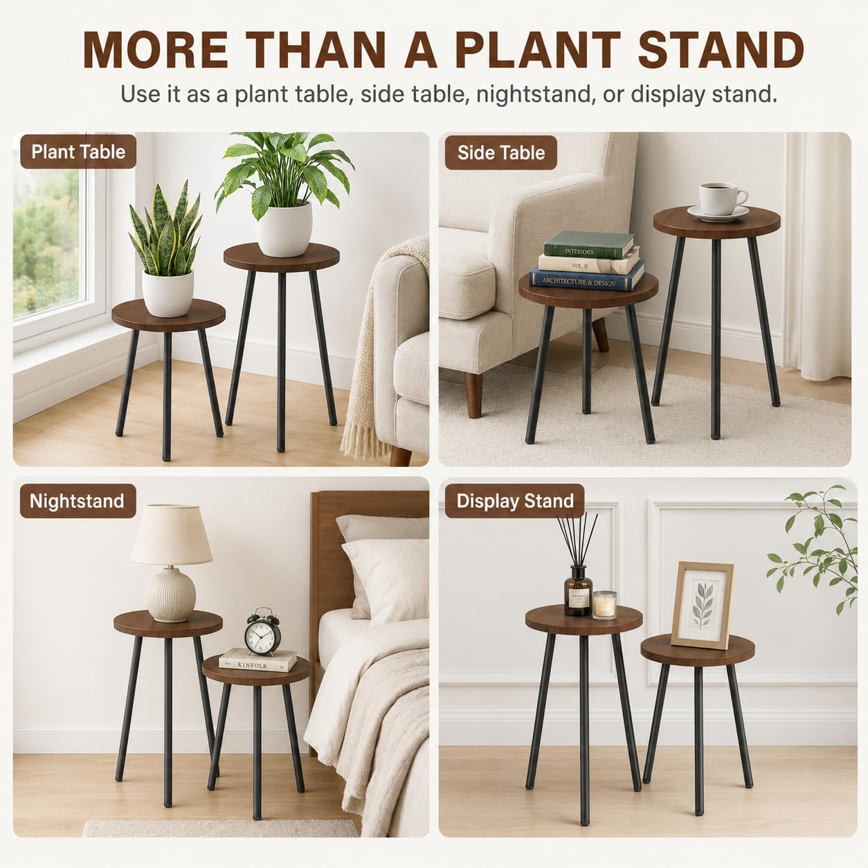 SAKSUN 14" and 20" stands side-by-side showing size options benefit