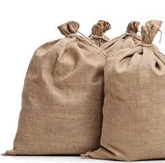 Sandbaggy front packaging showing pack of ten biodegradable burlap bags benefits durability
