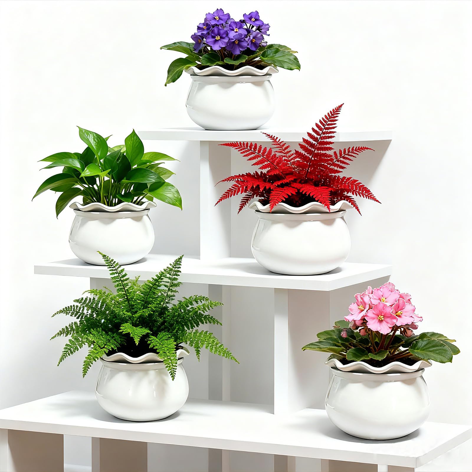 Sanmudecor planter in desk lifestyle setting providing tidy plant display
