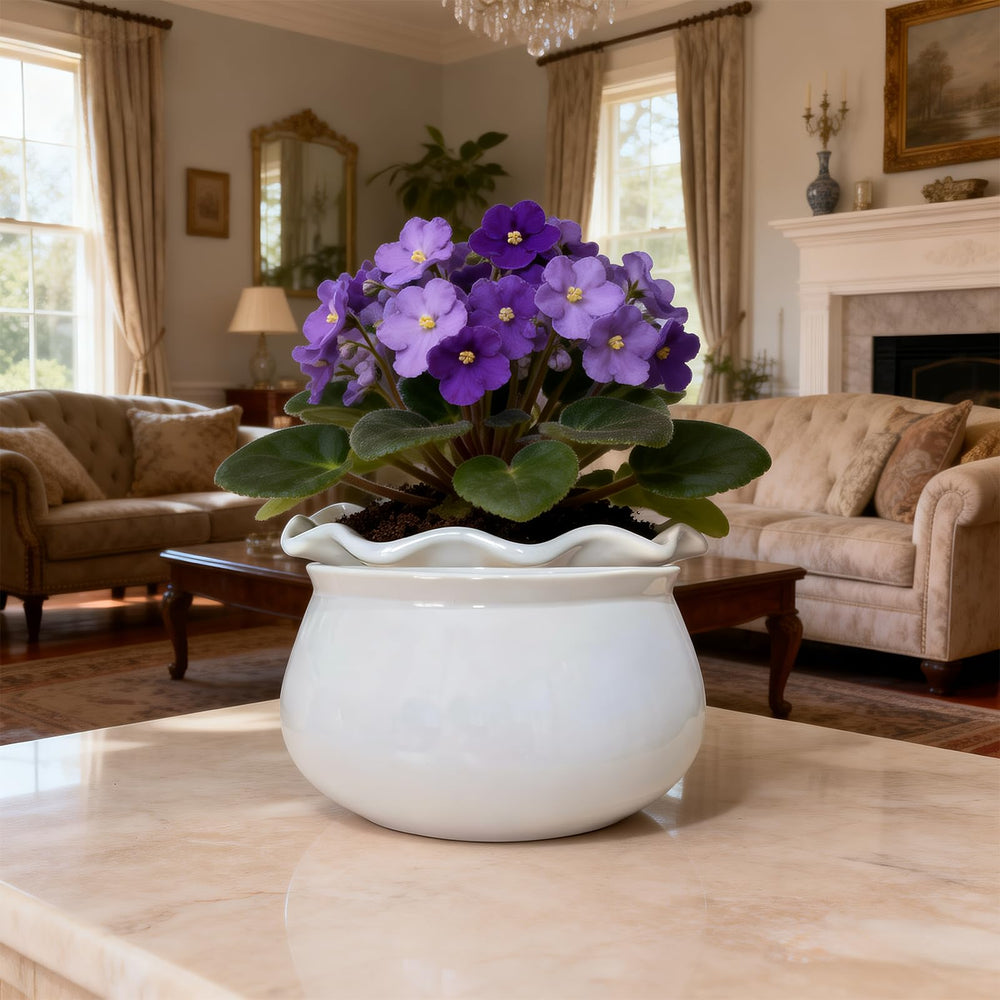 Sanmudecor 7-inch planter held in hand to show compact size and stability
