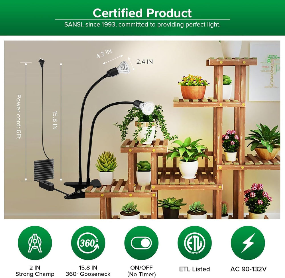 SANSI LED array texture showing uniform emission for balanced plant growth benefit