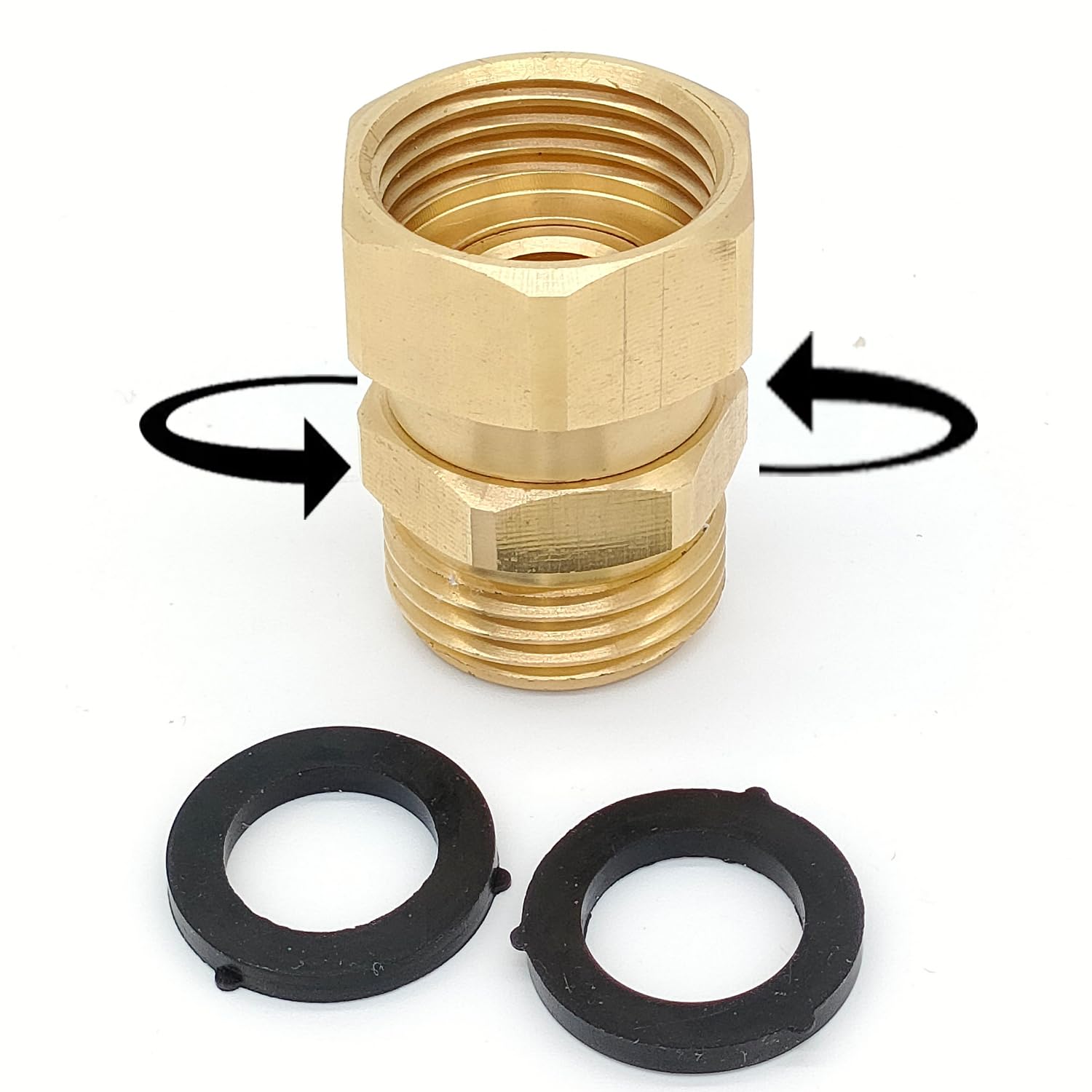 SARANICE brass adapter front view showing compact durable design and easy grip