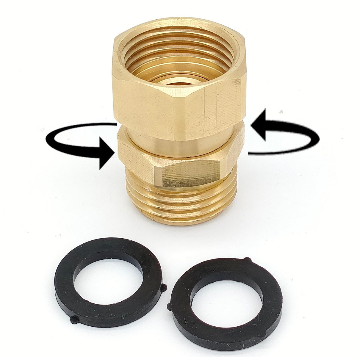 SARANICE brass adapter front view showing compact durable design and easy grip