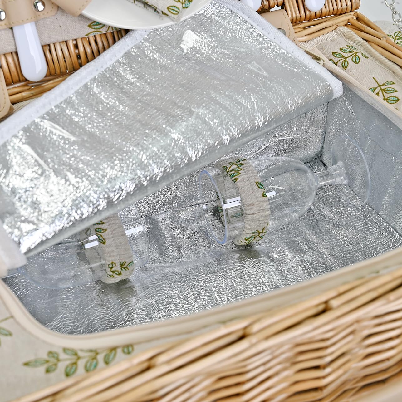 SatisInside filled basket beside ruler showing compact size and capacity