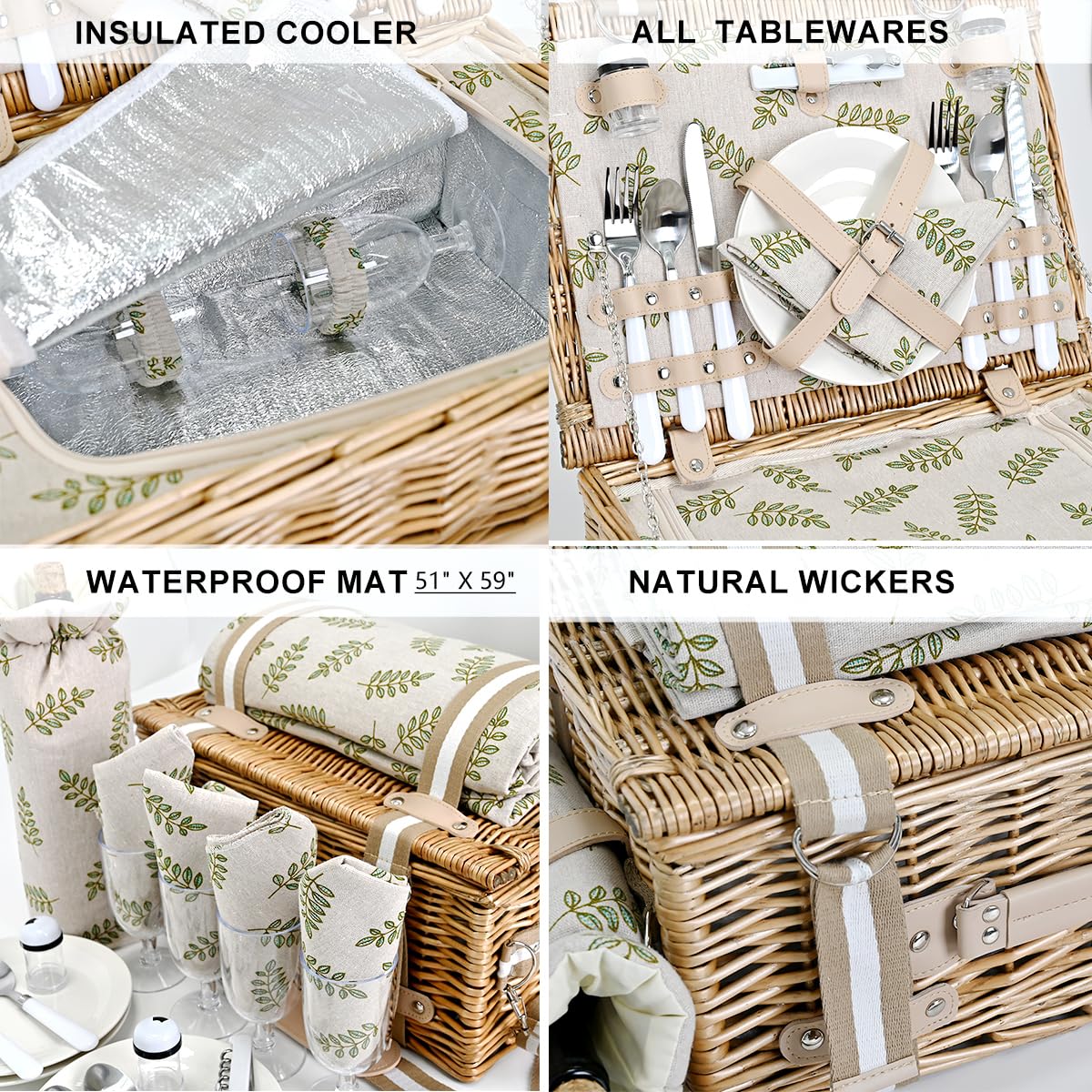 SatisInside organized tableware inside basket for ready-to-serve convenience