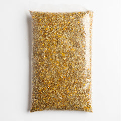 Schoen Farms back-of-bag closeup highlighting ingredients and usage benefit