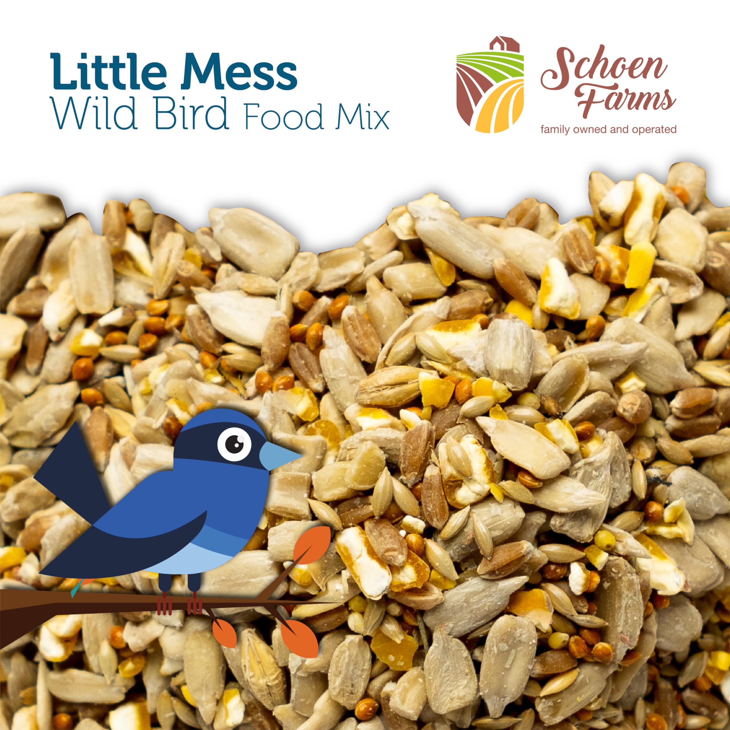 Schoen Farms pouring seed into feeder showing easy refill benefit
