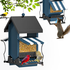 ScinDa feeder front view showing design and hanging hook for easy placement