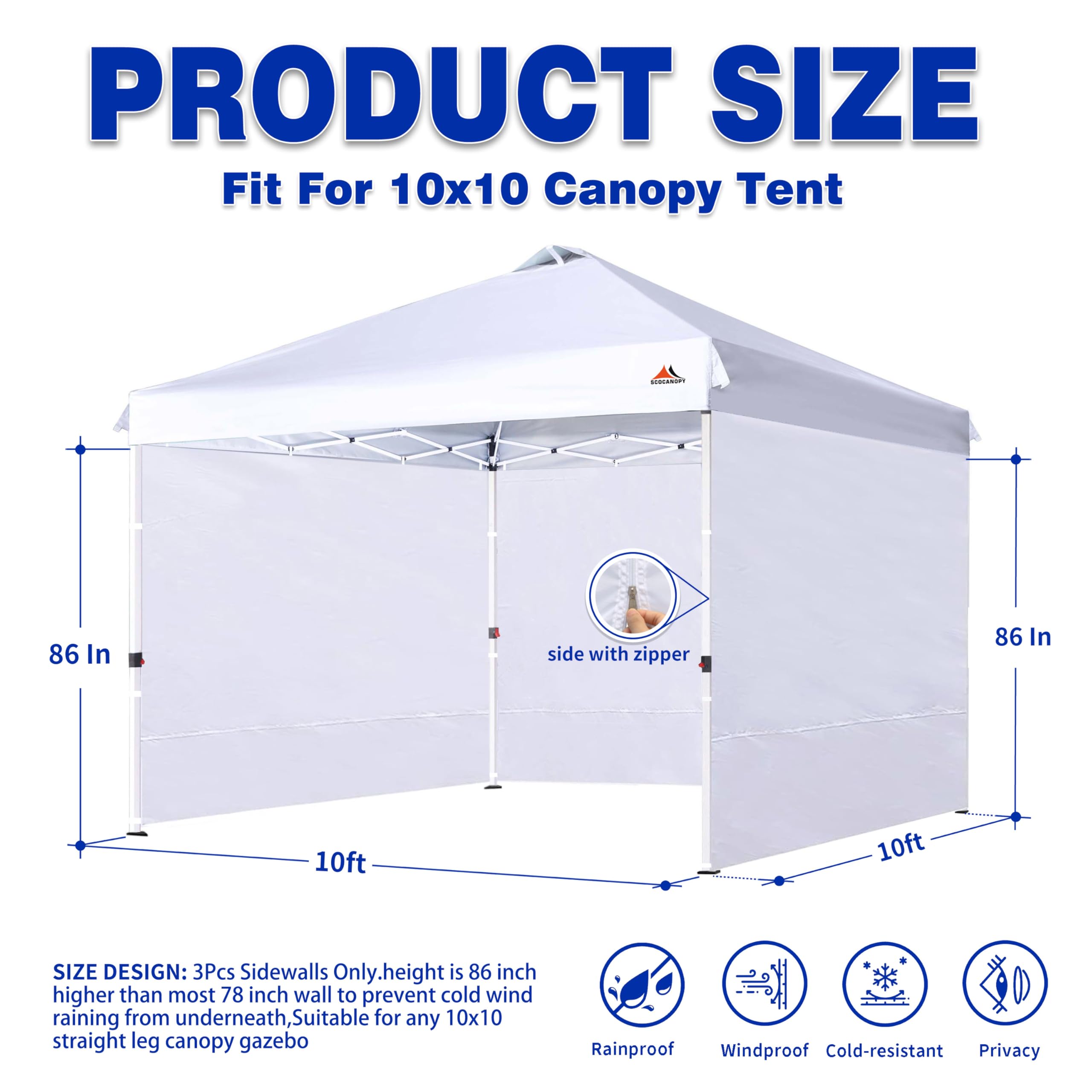 SCOCANOPY fabric texture close-up showing 300D polyester and waterproof durability
