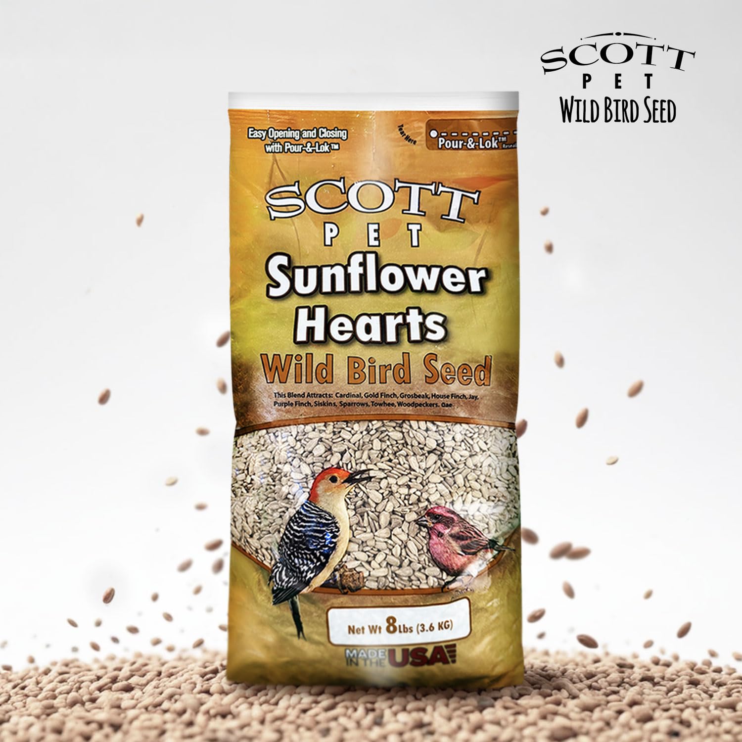 Scott Pet tidy ground under feeder demonstrating reduced shell mess