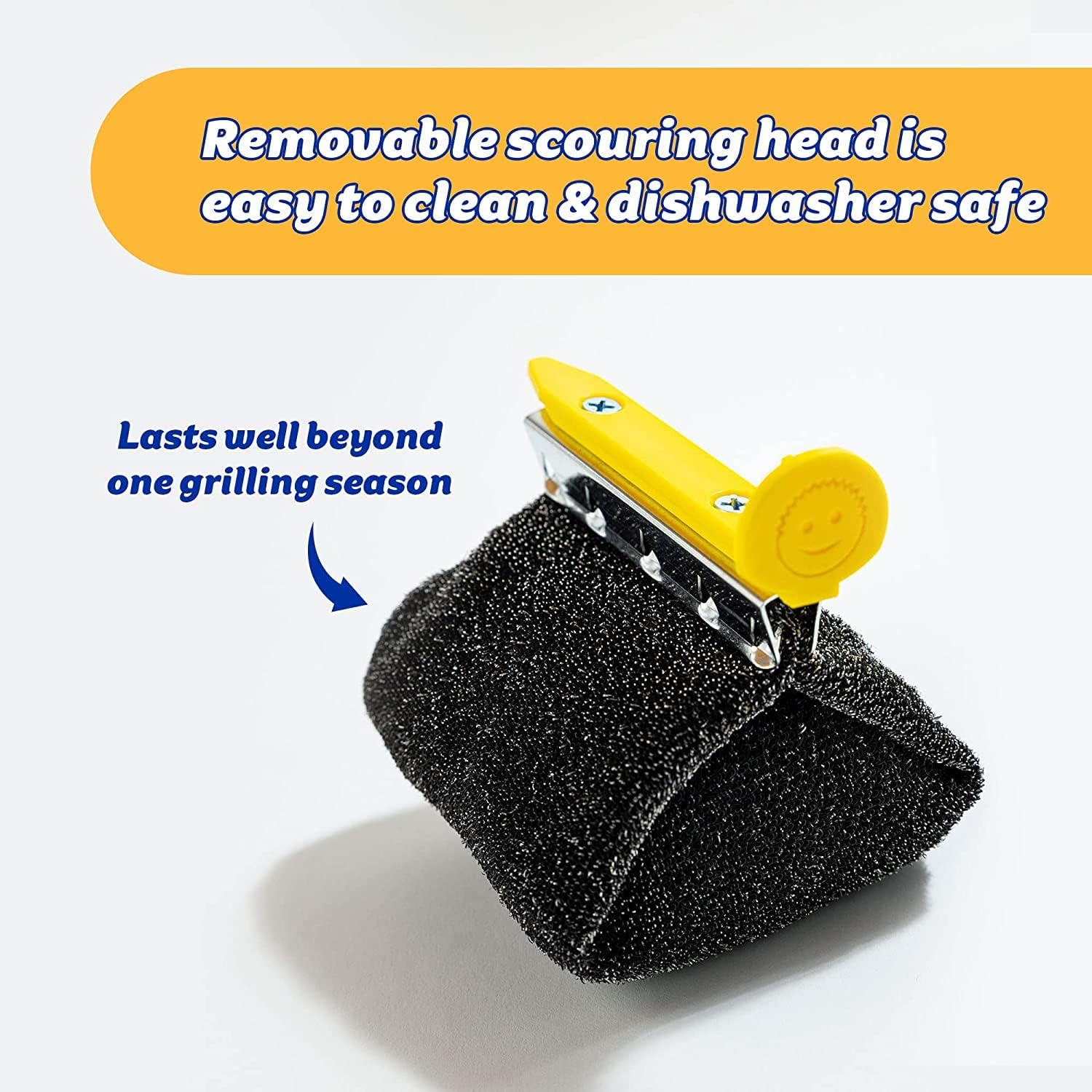 Scrub Daddy bottle opener at handle base delivering convenience during outdoor cookouts