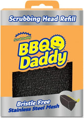 Scrub Daddy front packaging showing the refill head and features for easy replacement