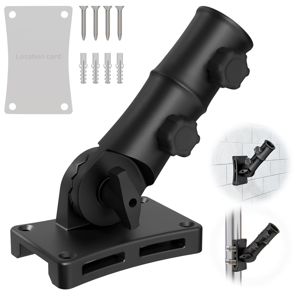 SCWN front view of black flag pole holder showing sturdy construction and easy installation