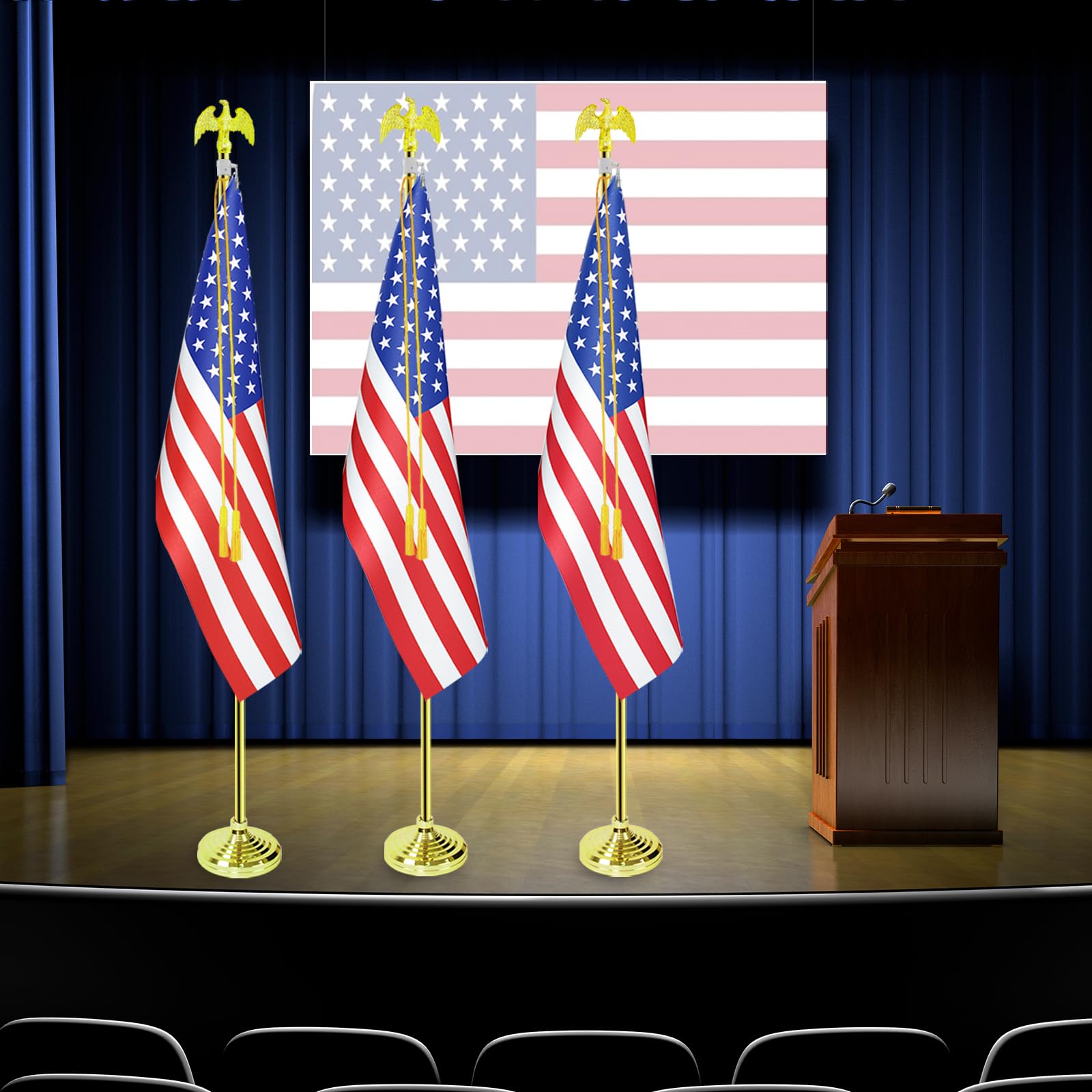 SCZS flagpole in office lobby presenting professional display and dignified presence