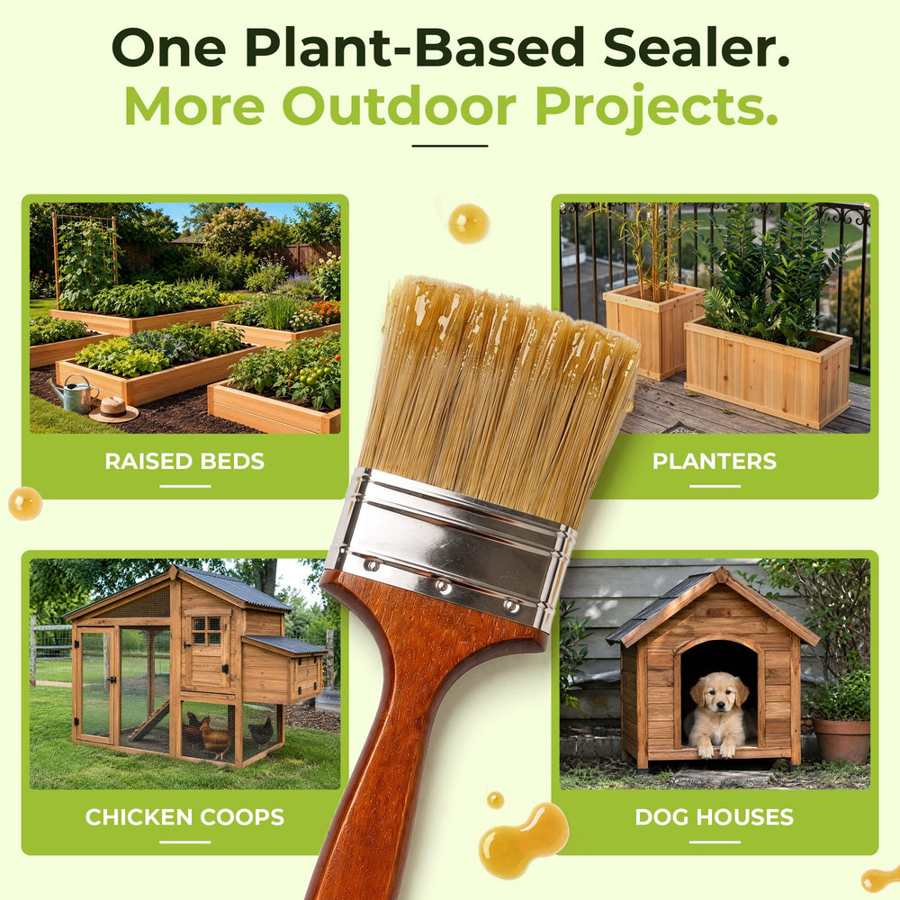 Seal It Green comparison of unsealed versus sealed wood highlighting moisture resistance