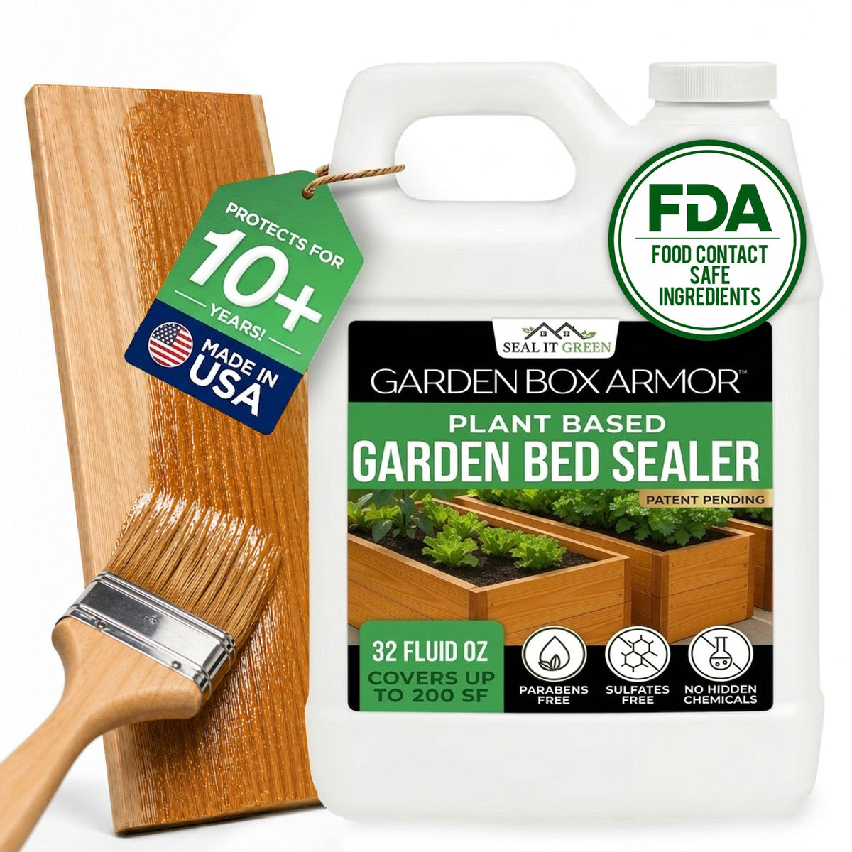 Seal It Green front can showing product and application benefit of garden protection