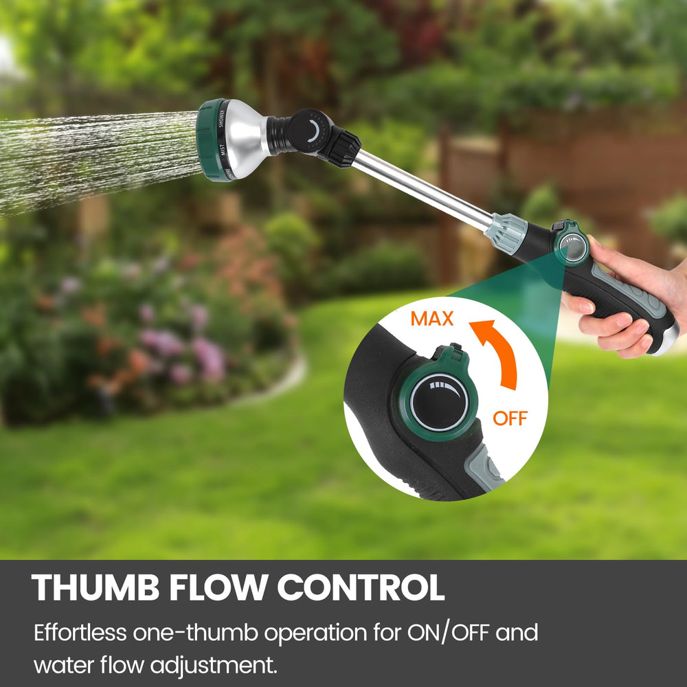 Seatern thumb control detail highlighting ergonomic flow adjustment benefit