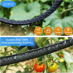 Secbulk soaker hose installed in garden beds demonstrating even root-zone watering benefit