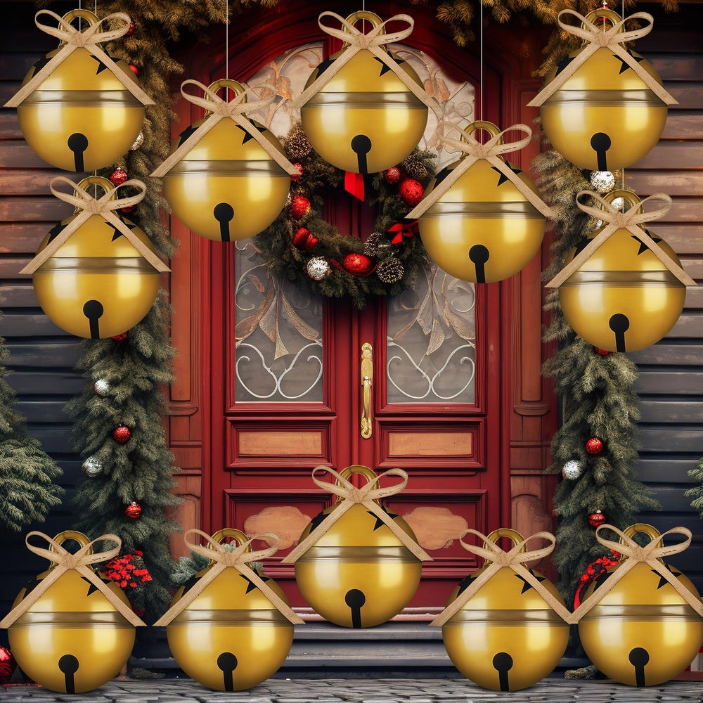 Seematn inflated bell on porch adding instant holiday curb appeal