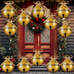 Seematn inflated bell on porch adding instant holiday curb appeal