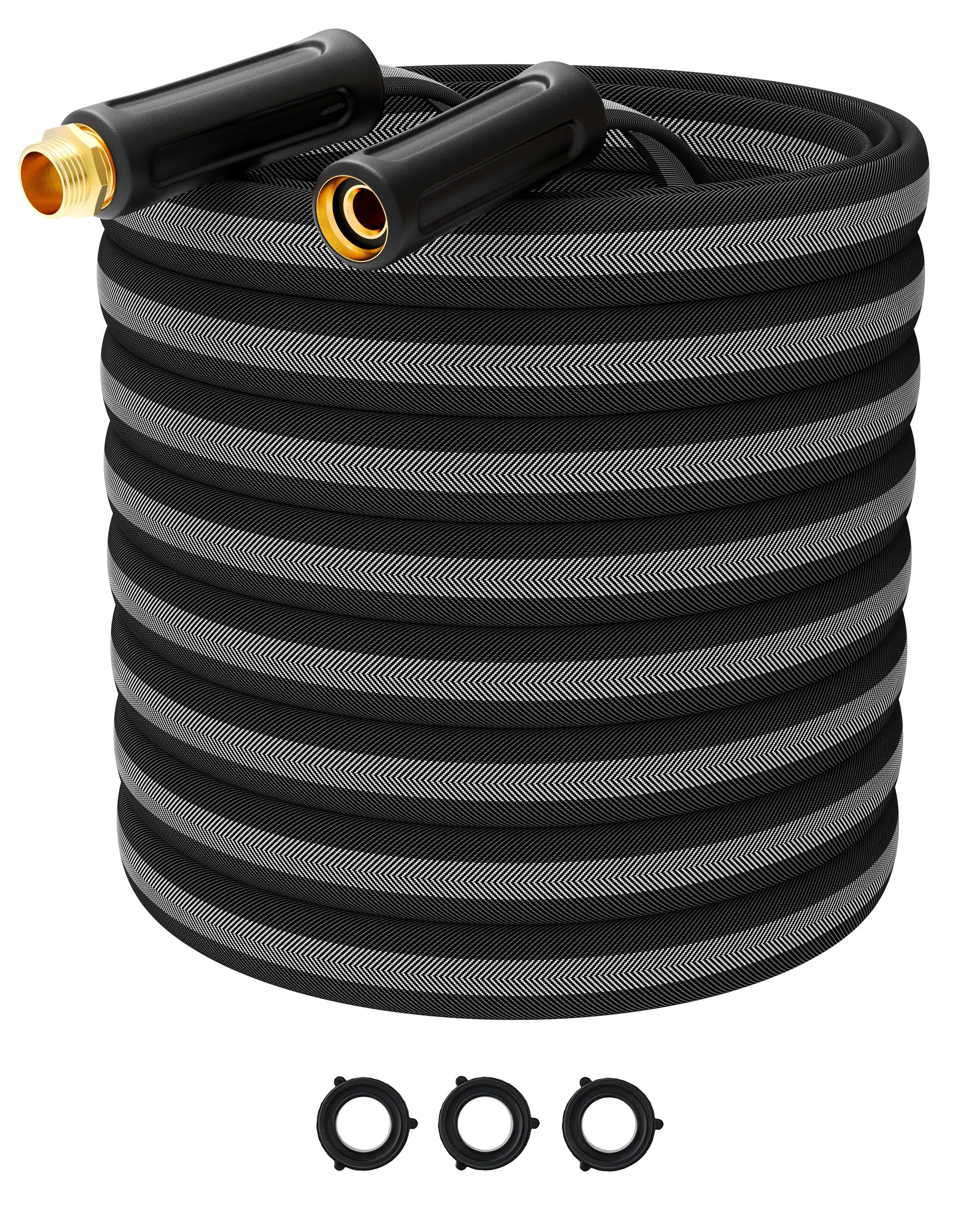 SeeMeYes full-length 100FT hose front view showing durable construction and portability